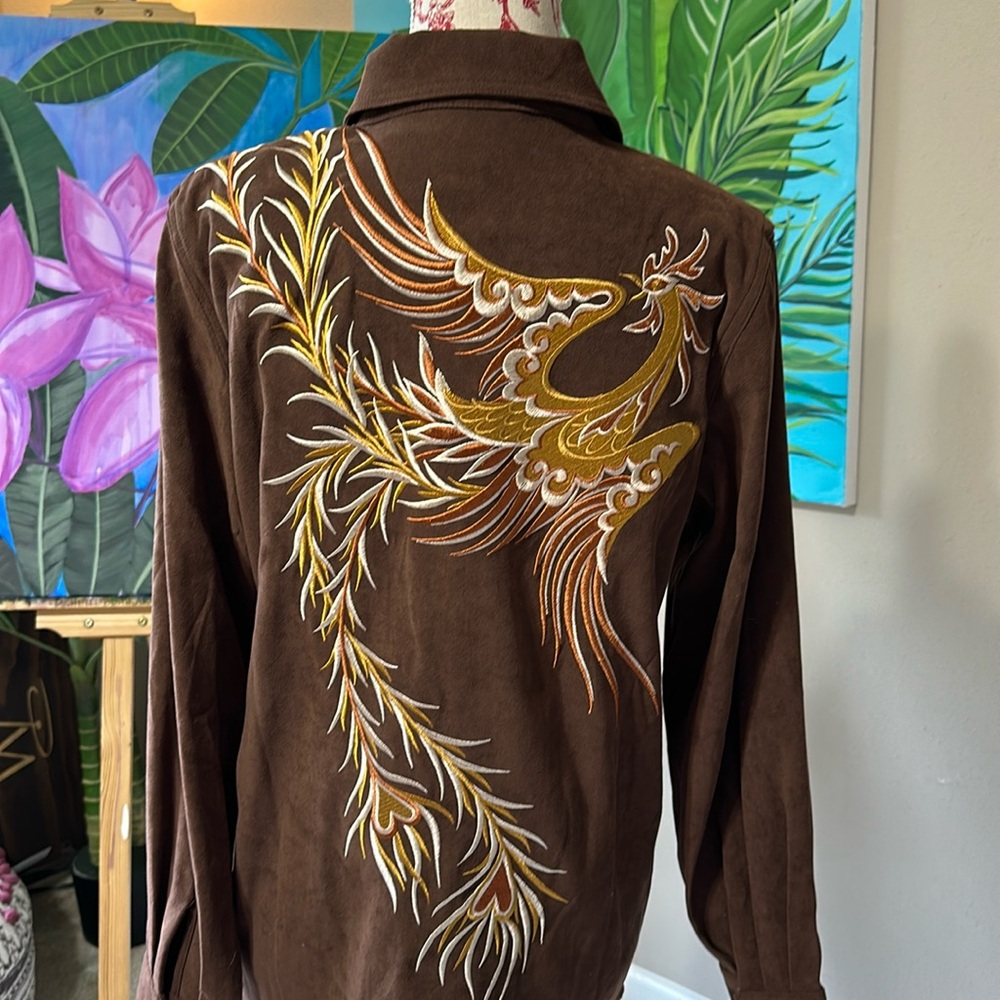 Bob Mackie Wearable Art Brown Phoenix Jacket XS